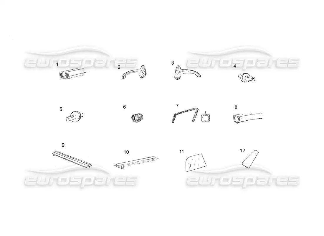 ferrari 250 gt (coachwork) door (continued) parts diagram
