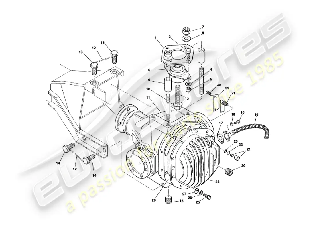 aston martin v8 volante (1998) hypoid unit parts diagram