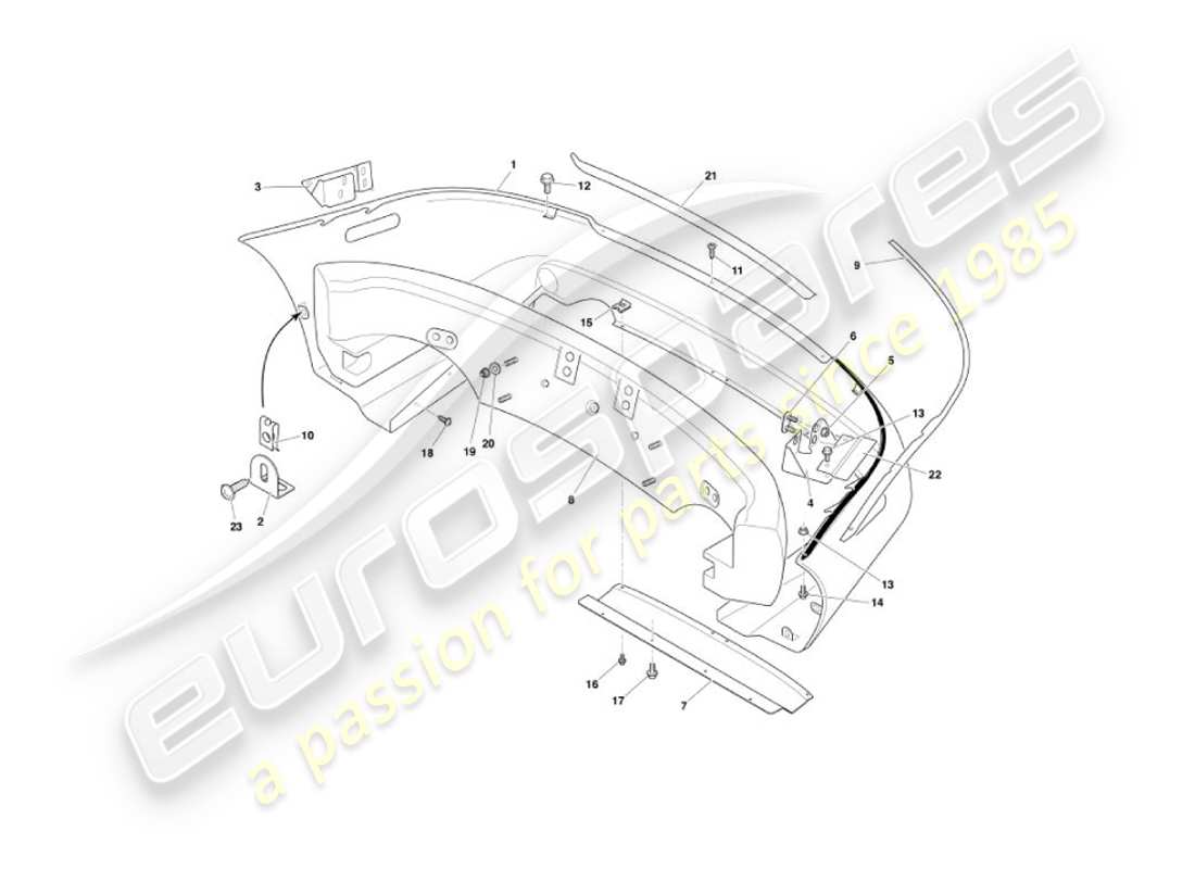 aston martin vanquish (2006) rear bumper part diagram