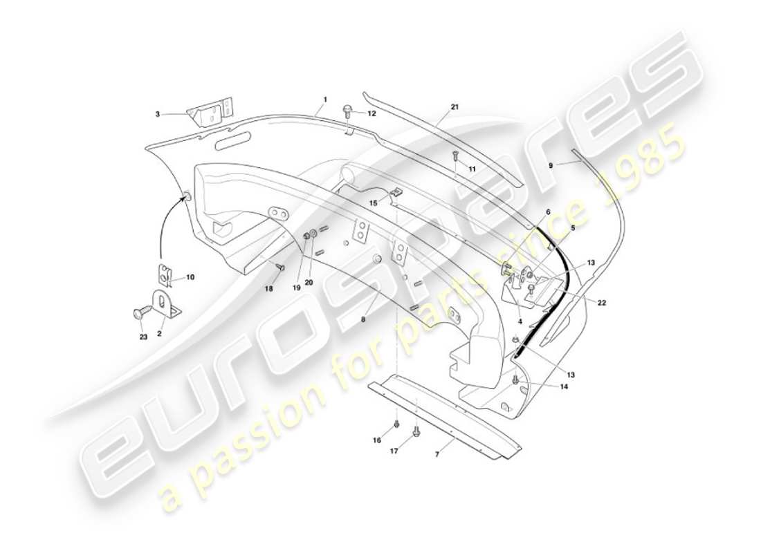 aston martin vanquish (2003) rear bumper part diagram