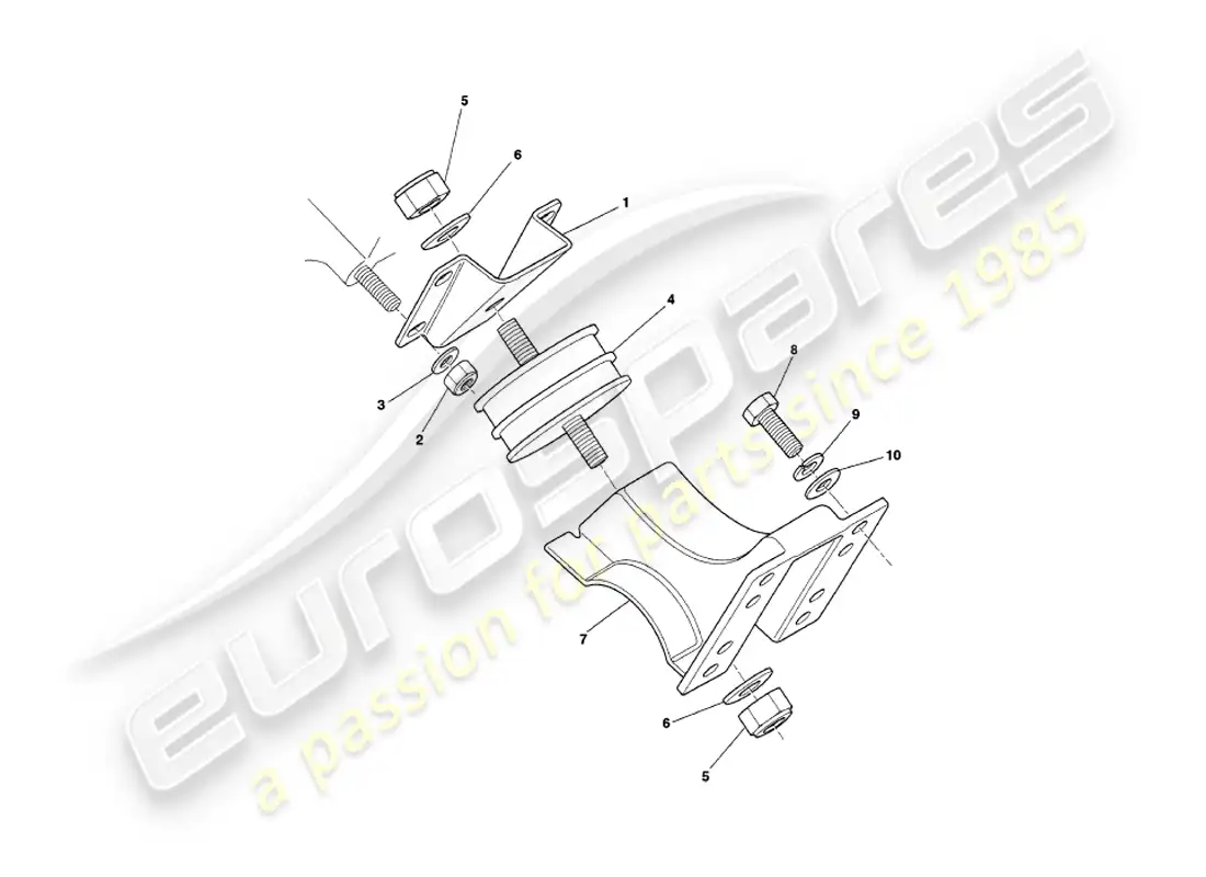 aston martin v8 coupe (2000) engine mountings parts diagram
