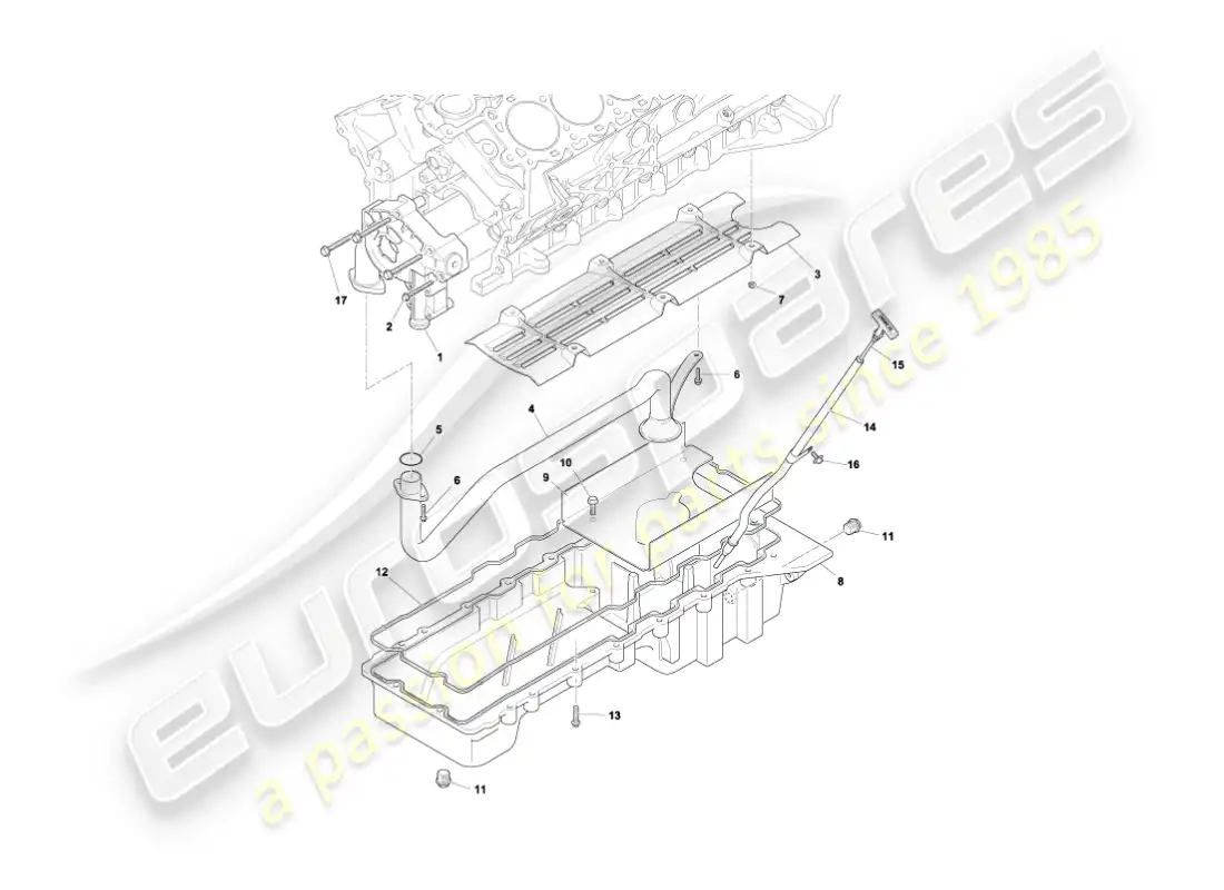 aston martin vanquish (2005) oil pump & sump parts diagram