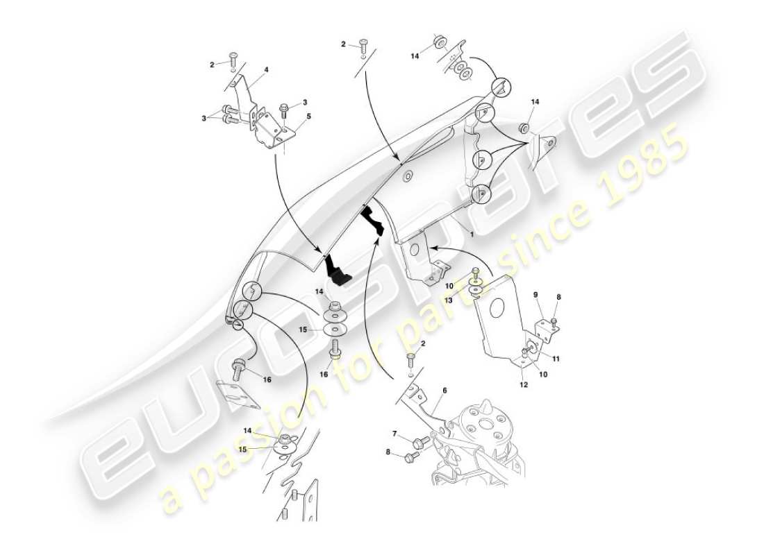 aston martin vanquish (2006) front wings part diagram