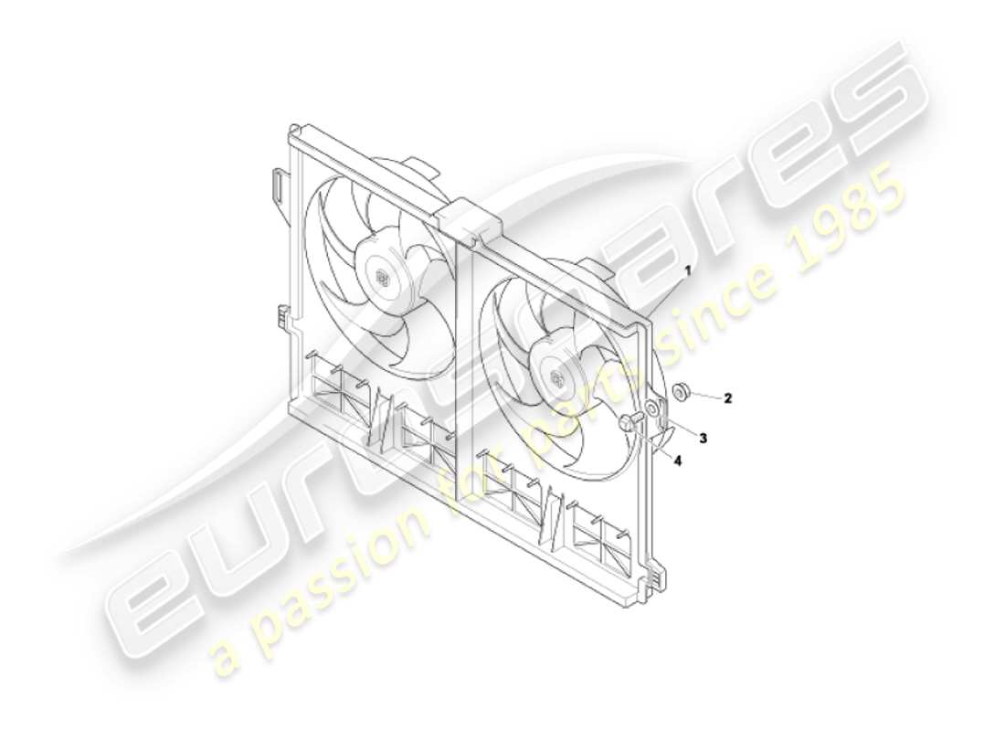 aston martin vanquish (2006) cooling fan cowling part diagram