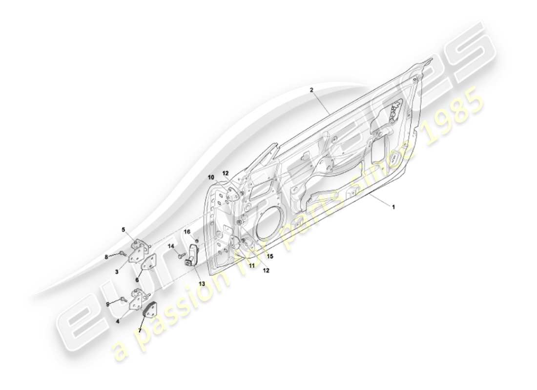 aston martin vanquish (2006) doors part diagram