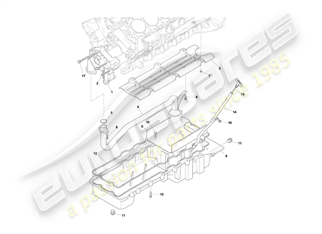 aston martin vanquish (2006) oil pump & sump parts diagram