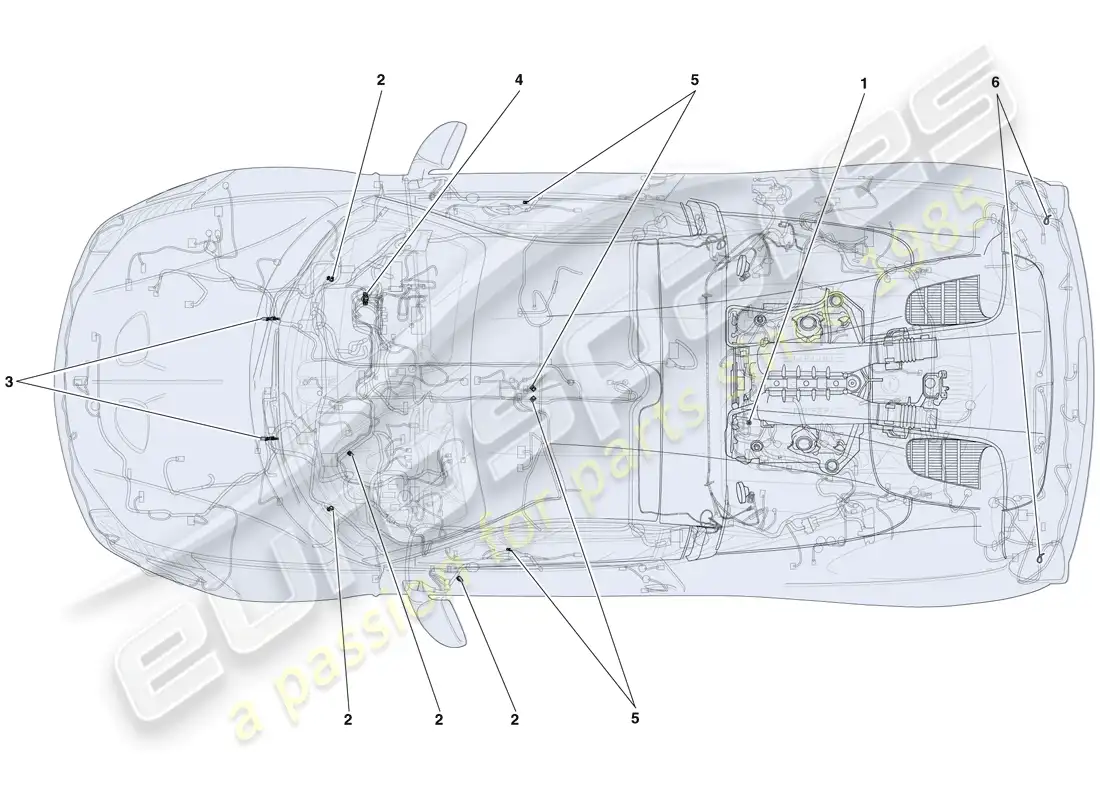ferrari 458 speciale aperta (rhd) various fastenings for the electrical system parts diagram