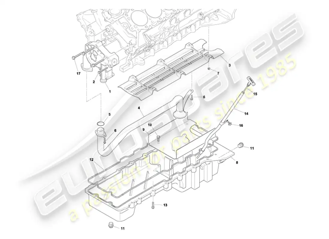 aston martin vanquish (2007) oil pump & sump parts diagram