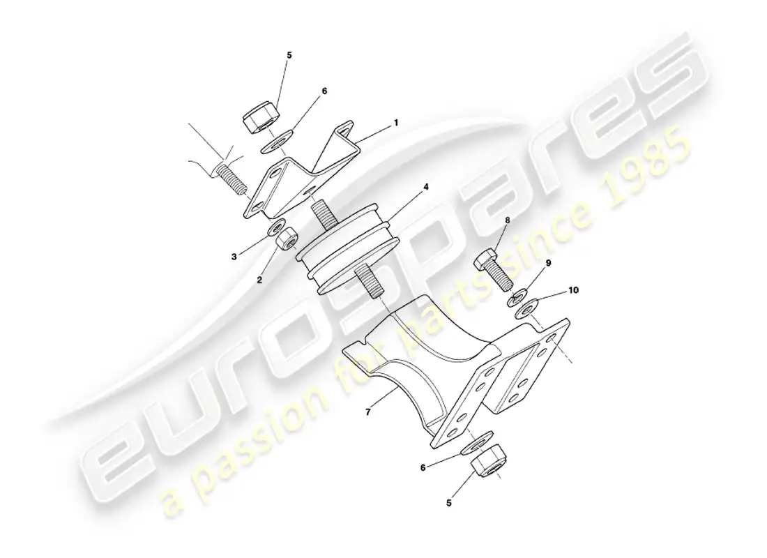 aston martin v8 coupe (1999) engine mountings parts diagram