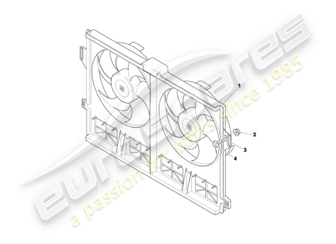 aston martin vanquish (2007) cooling fan cowling part diagram