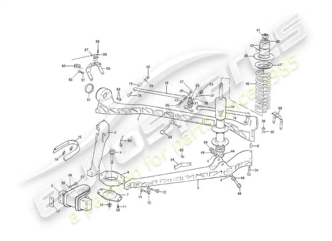 aston martin v8 virage (1999) rear suspension parts diagram