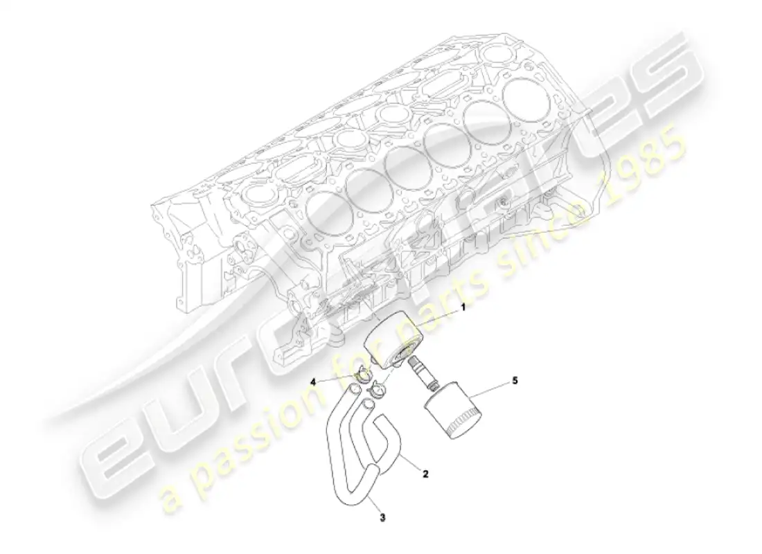 aston martin vanquish (2007) oil cooling system parts diagram
