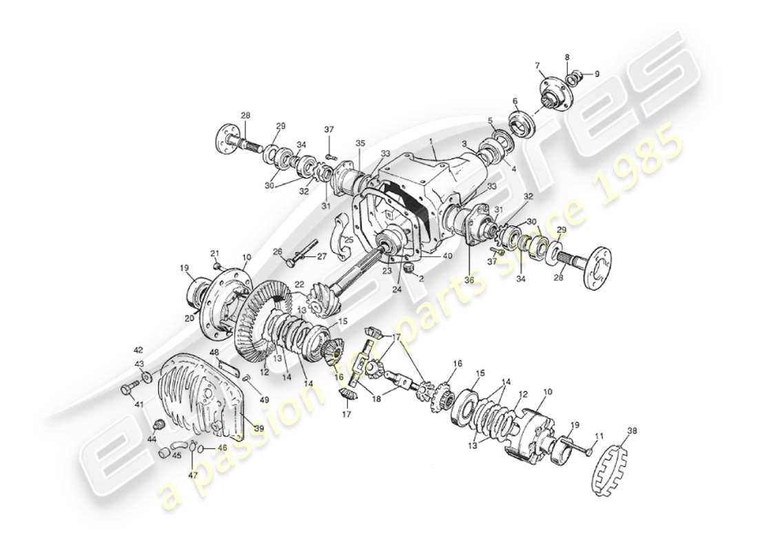 aston martin v8 virage (1999) hypoid unit part diagram