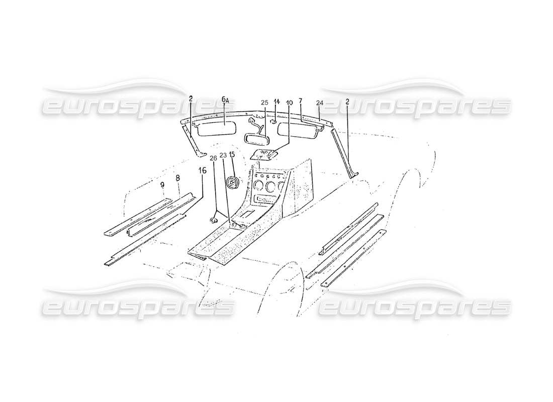 ferrari 275 (pininfarina coachwork) gruppo ebanisteria part diagram