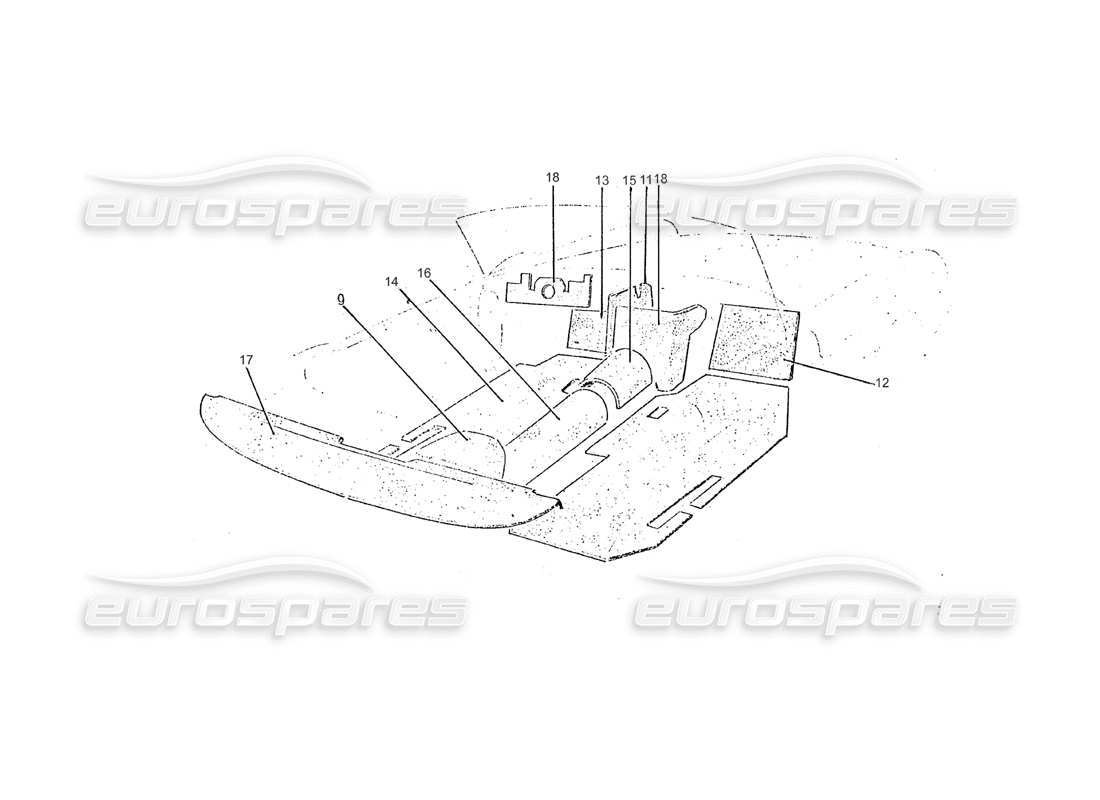 ferrari 275 (pininfarina coachwork) gruppo feltri bitumati (d.v.n. 80 per quatro riguardi i.e. figure no 1-2-10) parts diagram