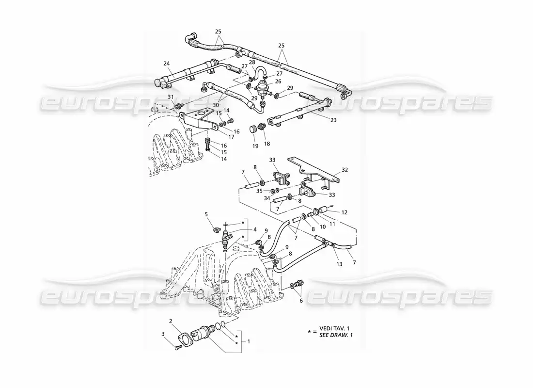 maserati qtp v6 evoluzione intake manifold and inijection system part diagram