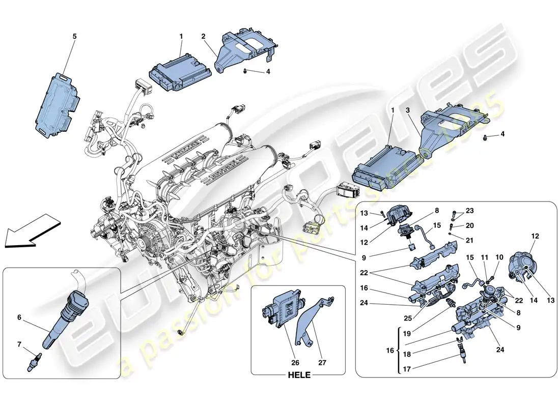 ferrari 458 spider (europe) injection - ignition system parts diagram