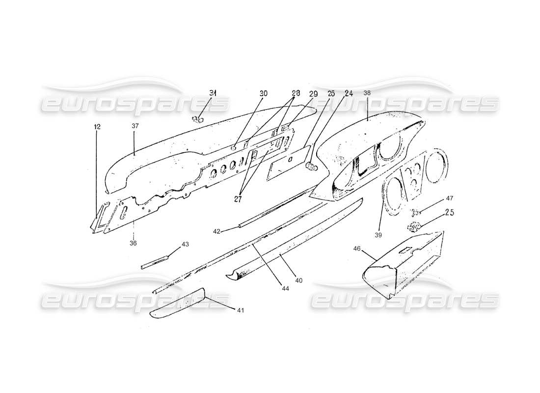 ferrari 275 (pininfarina coachwork) gruppo plancia portastrumenti part diagram