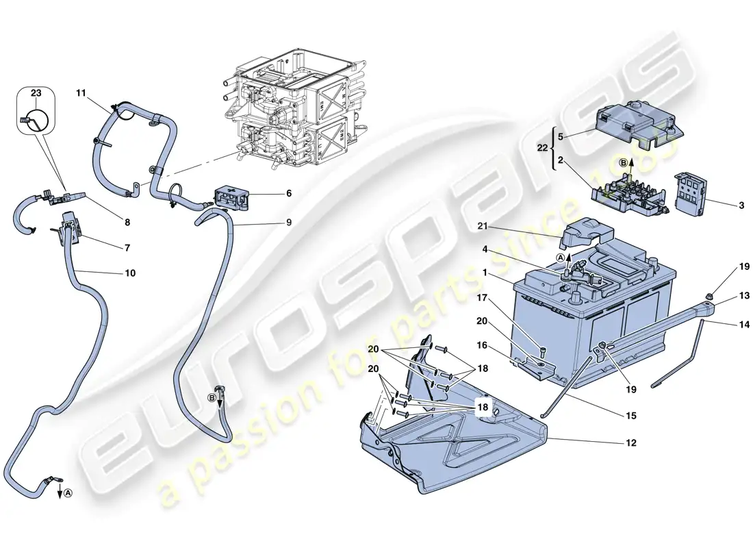 ferrari laferrari aperta (usa) starter battery parts diagram