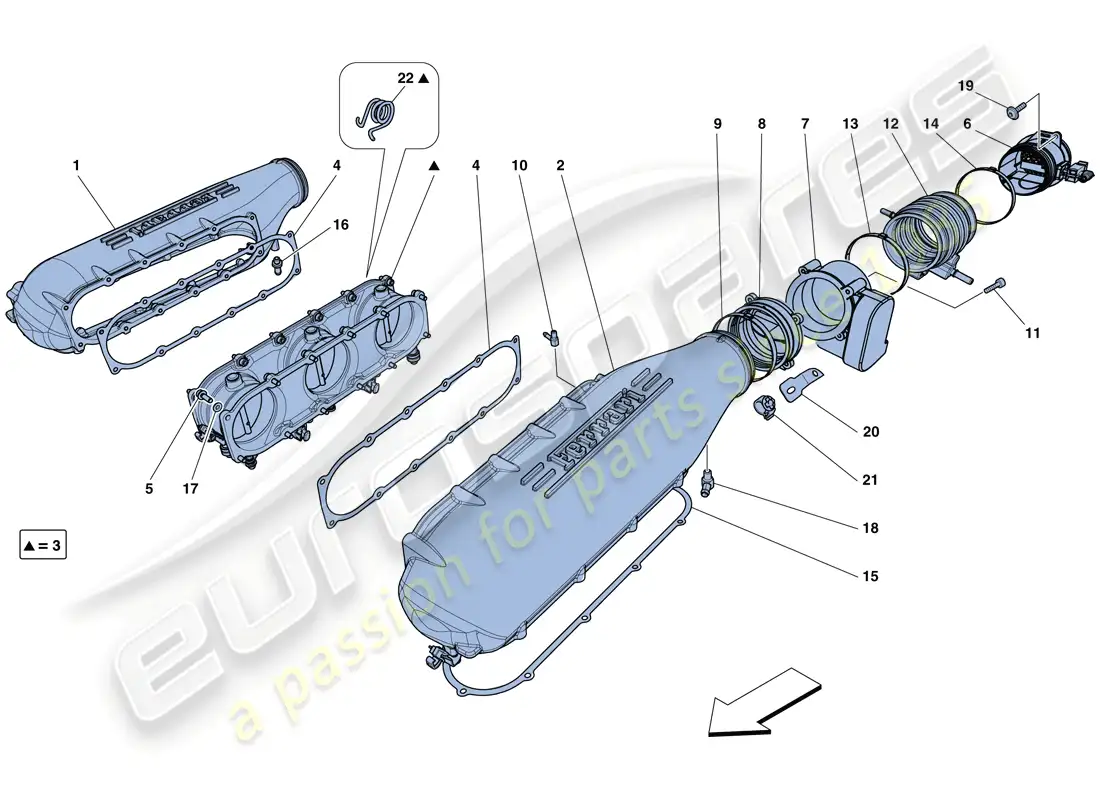 ferrari 458 speciale (usa) intake manifold cover parts diagram