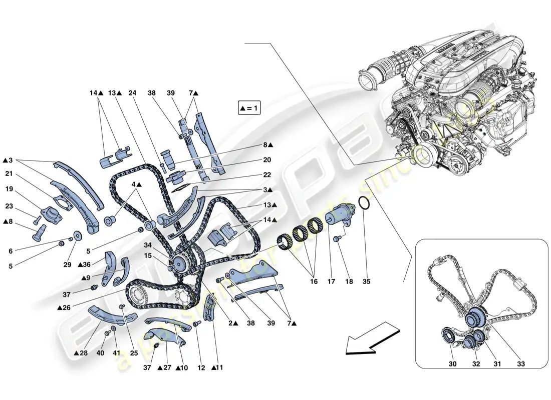 ferrari 812 superfast (rhd) timing system - drive parts diagram