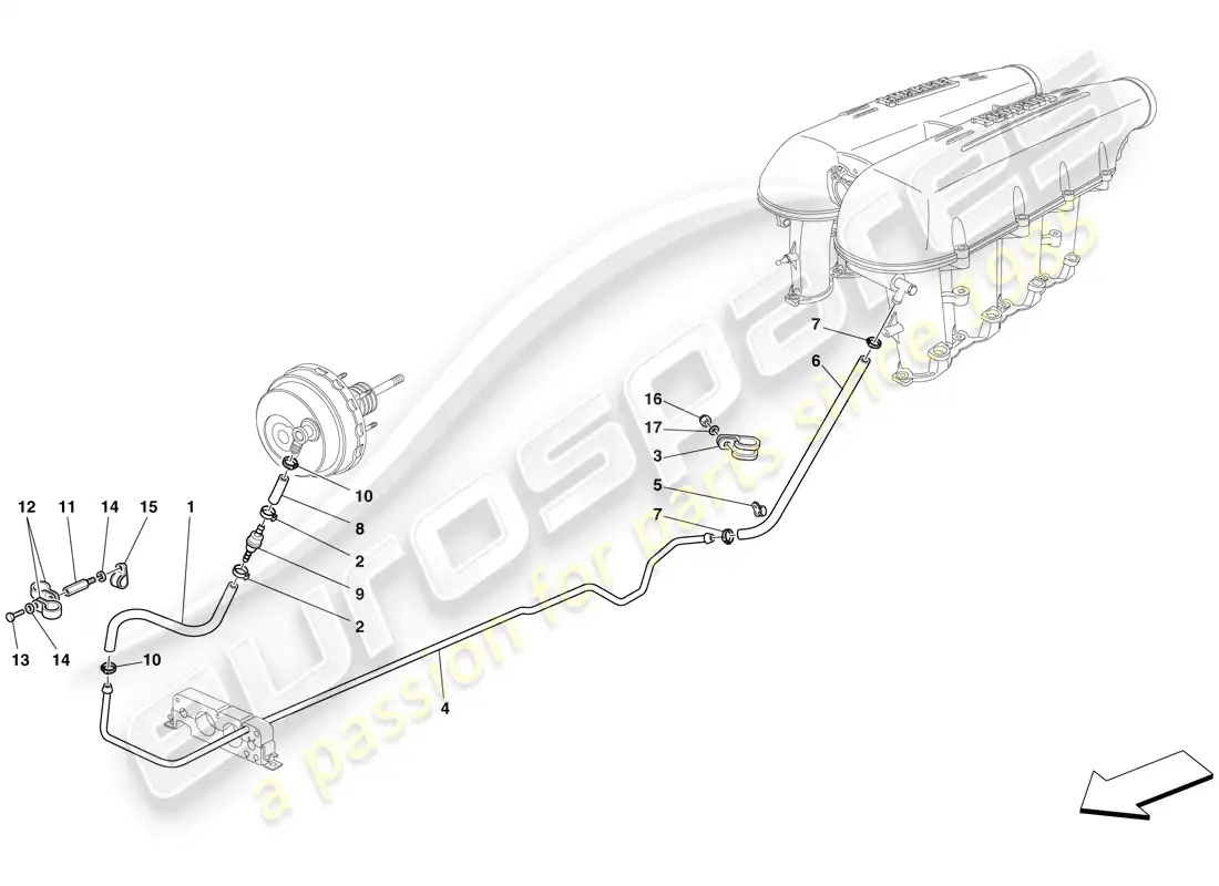 ferrari f430 spider (usa) power steering system parts diagram