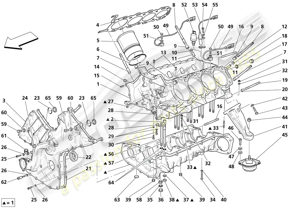 maserati trofeo crankcase part diagram