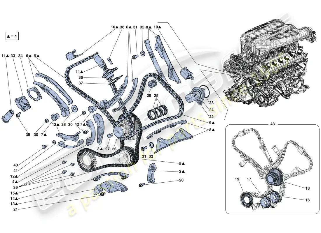 ferrari laferrari aperta (europe) timing system - drive parts diagram