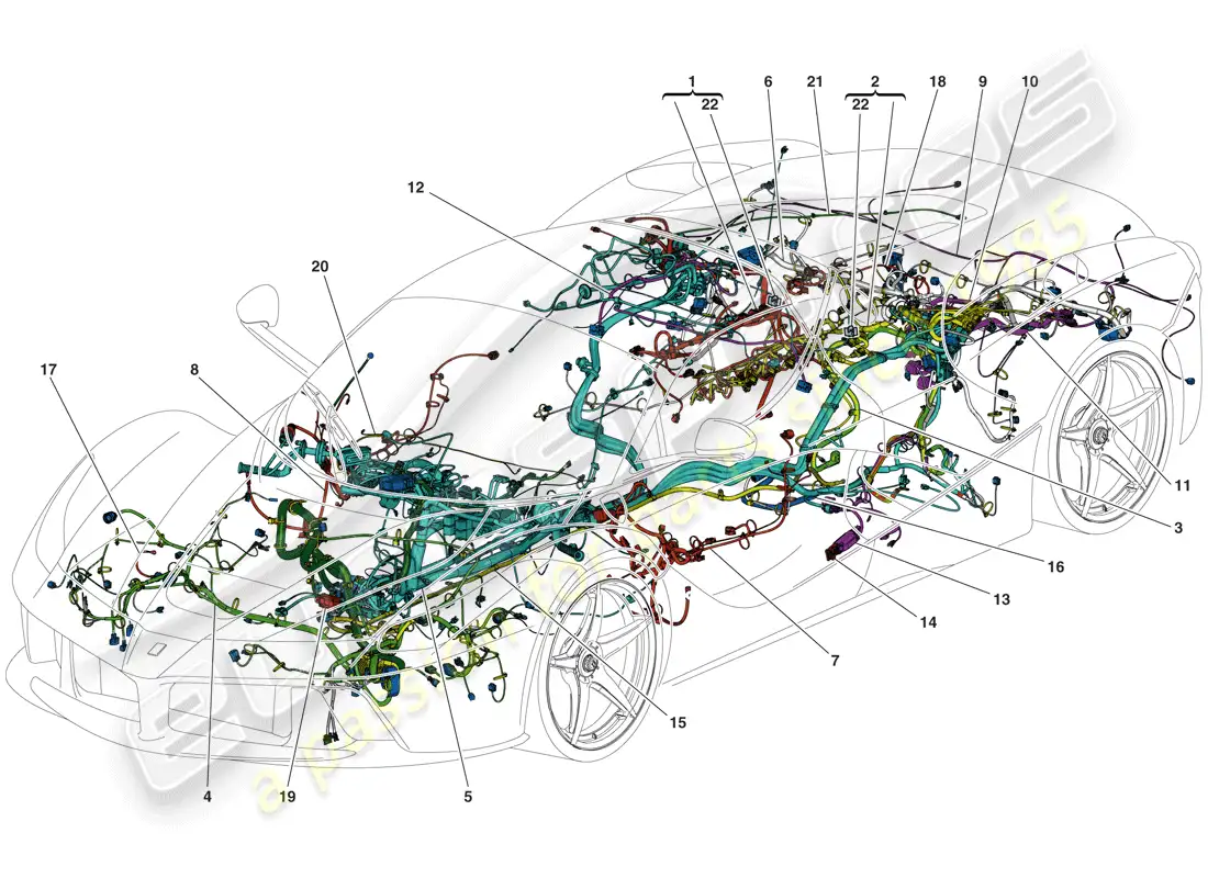 ferrari laferrari aperta (europe) main wiring harnesses parts diagram