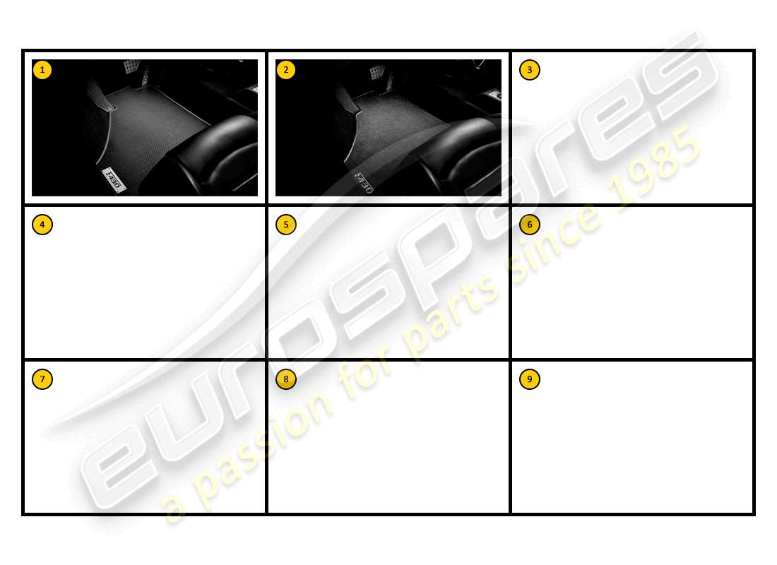 ferrari f430 coupe (accessories) interior - overmats parts diagram