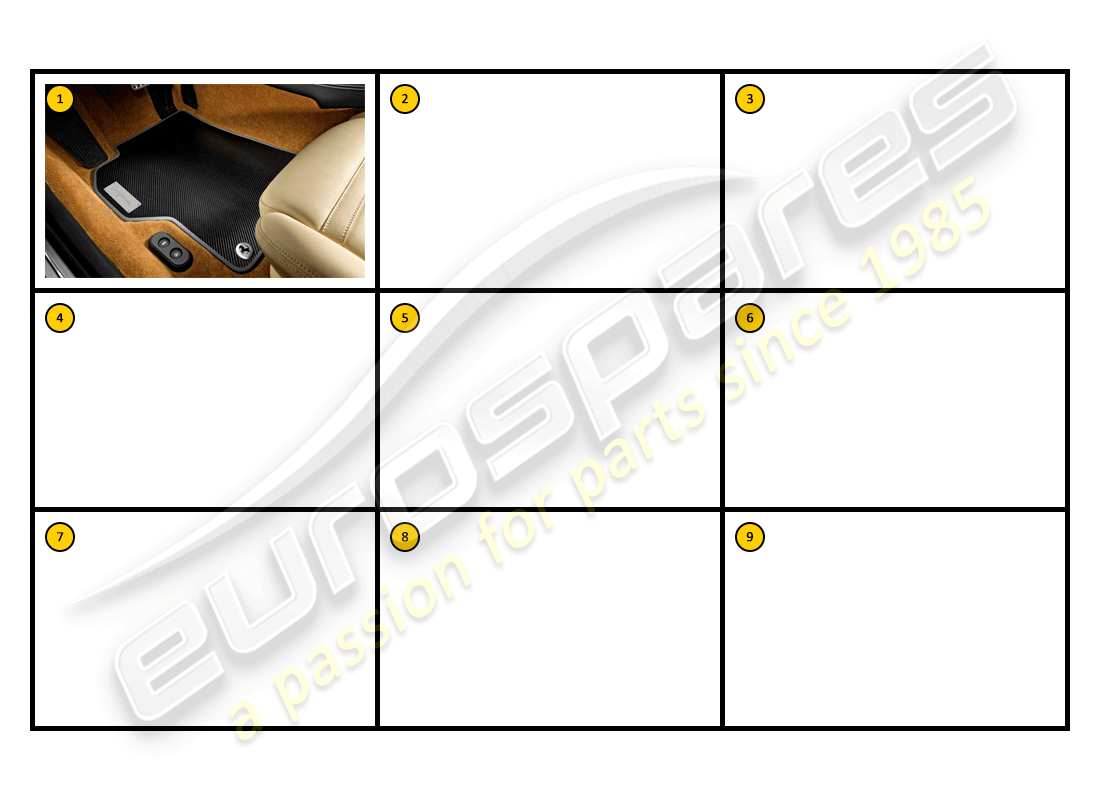 ferrari california (accessories) interior - overmats parts diagram