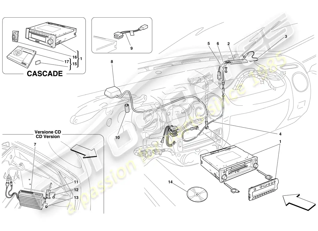 ferrari f430 spider (usa) hi-fi system parts diagram