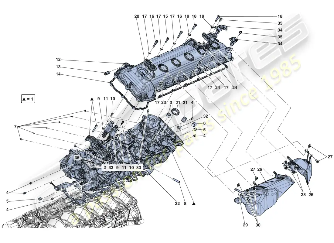 ferrari laferrari aperta (europe) left hand cylinder head parts diagram