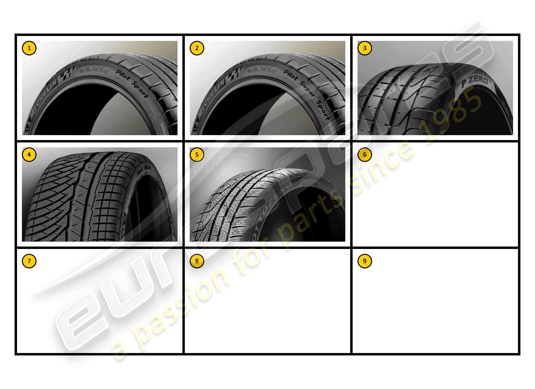 ferrari california (accessories) equipment - tyres parts diagram