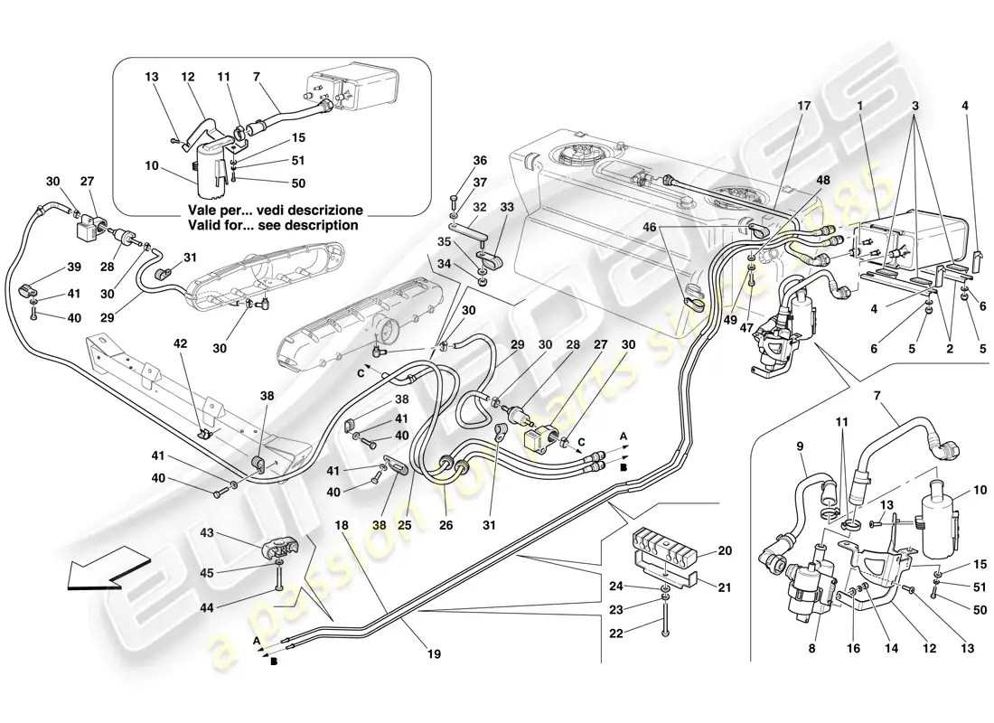 ferrari 612 scaglietti (europe) evaporative emissions control system parts diagram