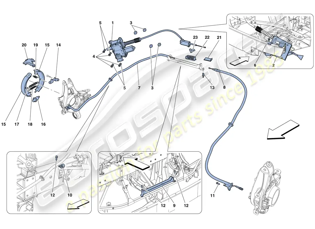 ferrari 458 italia (europe) parking brake control parts diagram