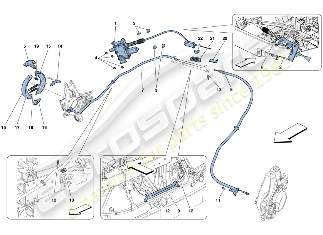 ferrari 458 spider (usa) parking brake control parts diagram