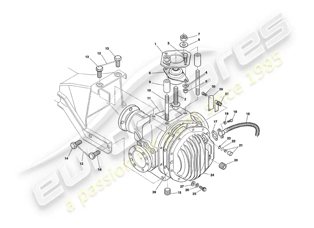 aston martin v8 coupe (2000) hypoid unit parts diagram