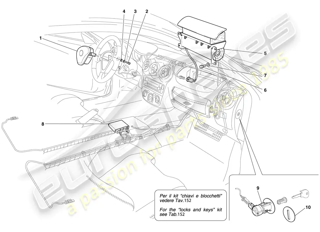 ferrari f430 scuderia spider 16m (europe) airbags parts diagram
