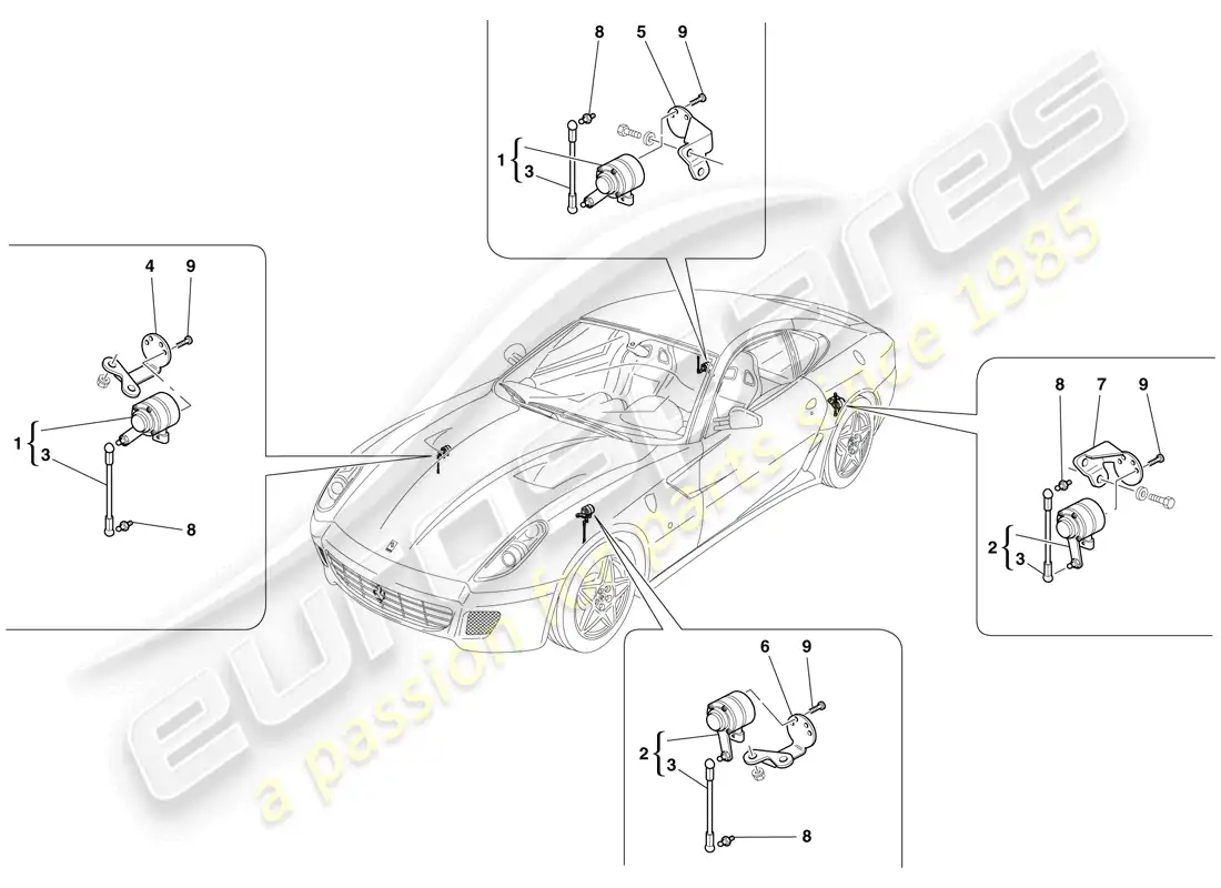 ferrari 599 gtb fiorano (rhd) motion sensor parts diagram