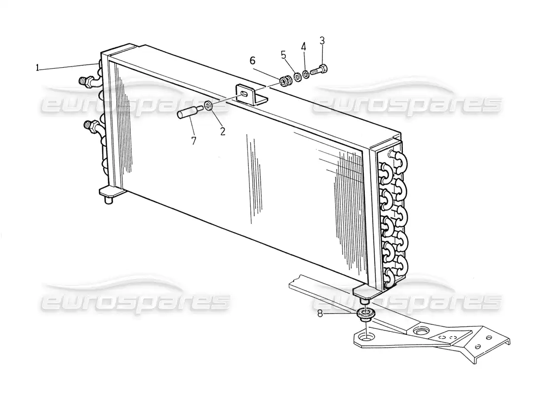 maserati biturbo spider condenser (after modif.) parts diagram