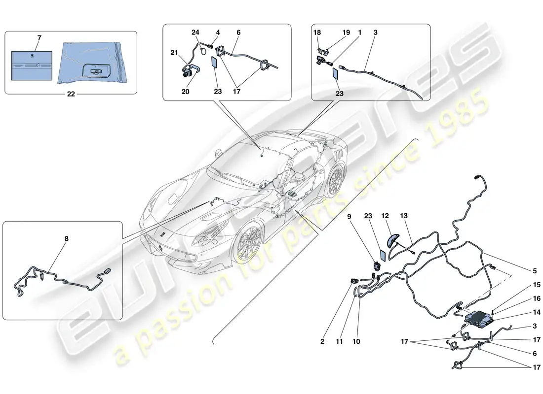 ferrari f12 tdf (rhd) telemetry parts diagram