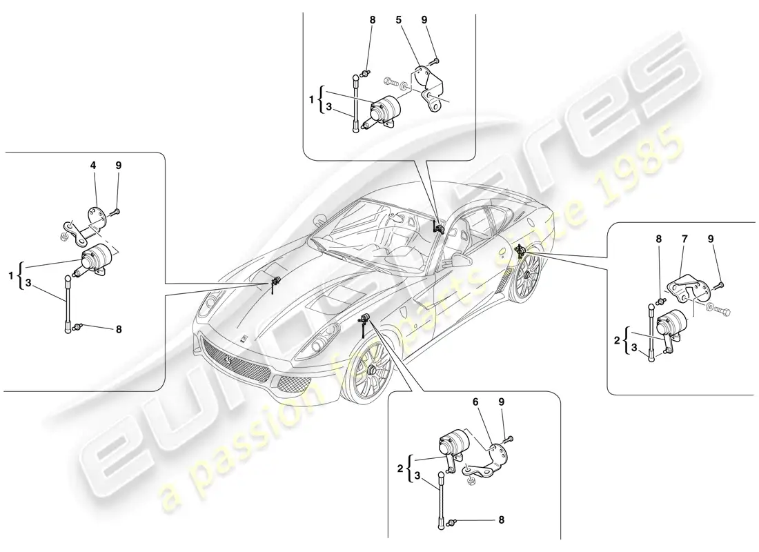 ferrari 599 gto (rhd) motion sensor parts diagram