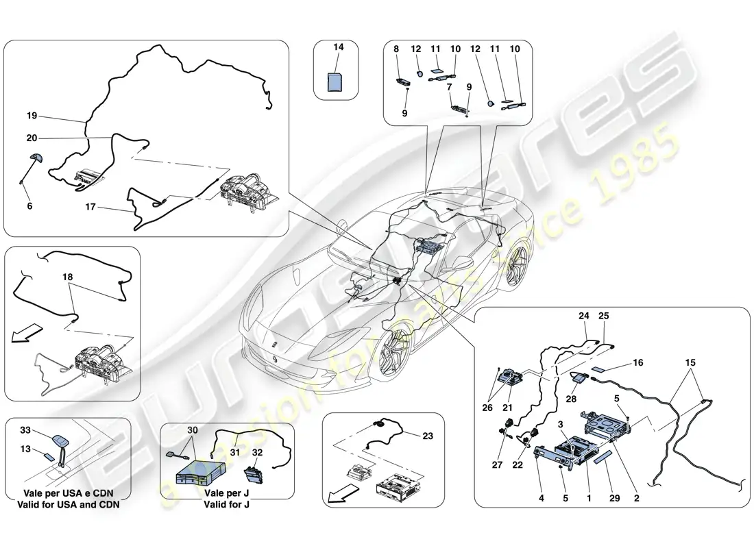 ferrari 812 superfast (rhd) infotainment system parts diagram