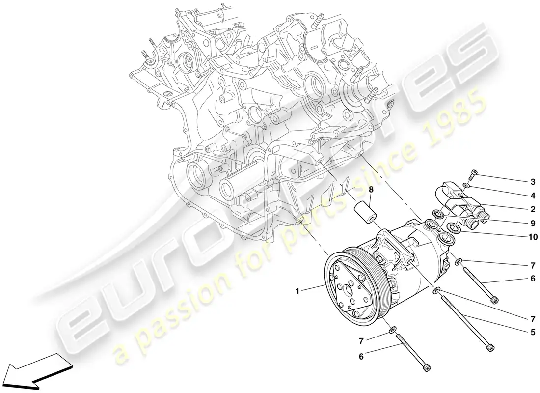 ferrari f430 scuderia spider 16m (europe) ac system compressor parts diagram