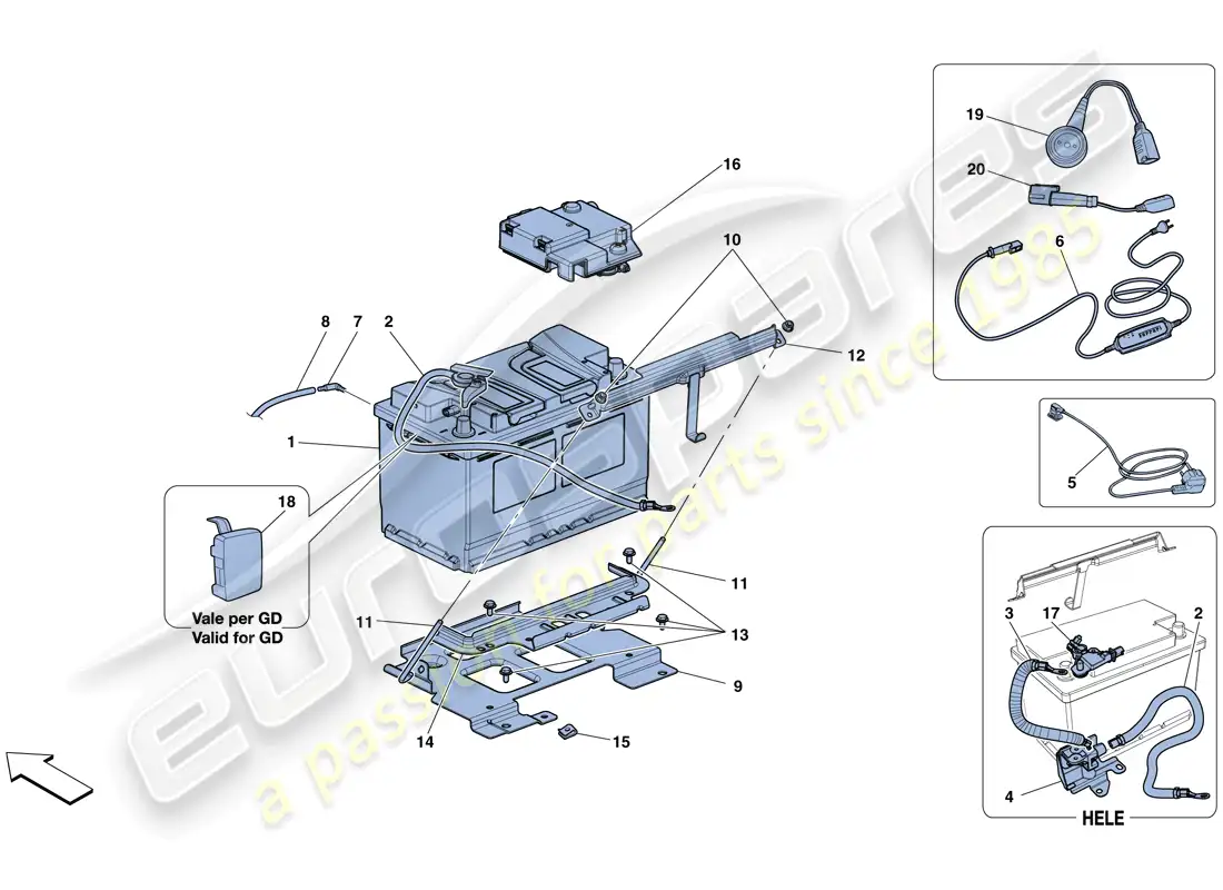 ferrari 488 gtb (usa) battery parts diagram