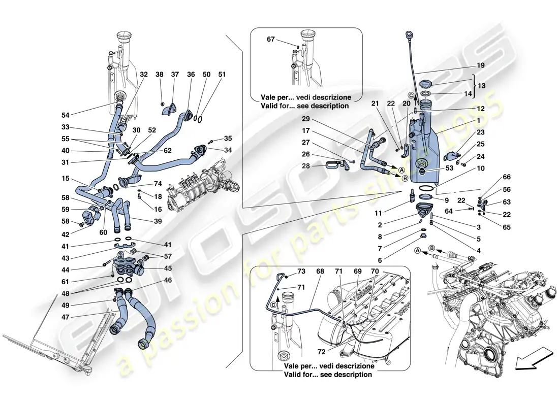ferrari gtc4 lusso (rhd) lubrication system: tank parts diagram