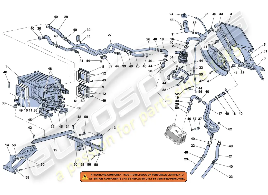 ferrari laferrari aperta (usa) inverter and cooling parts diagram