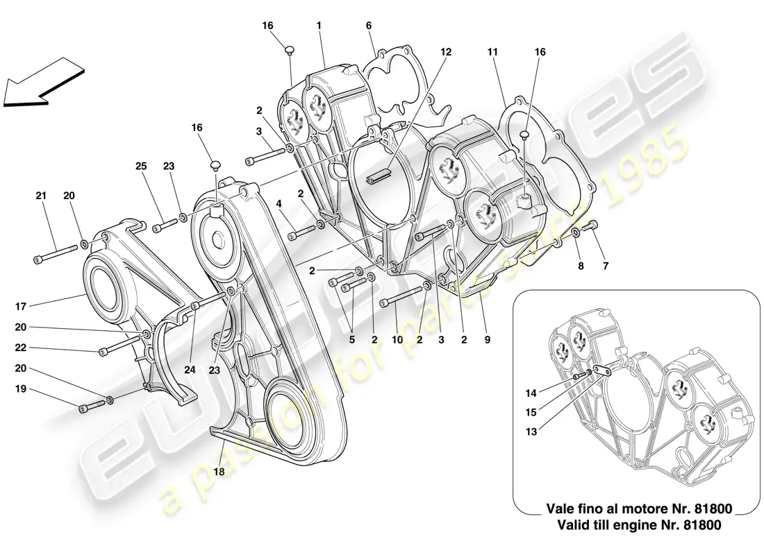 ferrari 612 sessanta (rhd) engine covers parts diagram