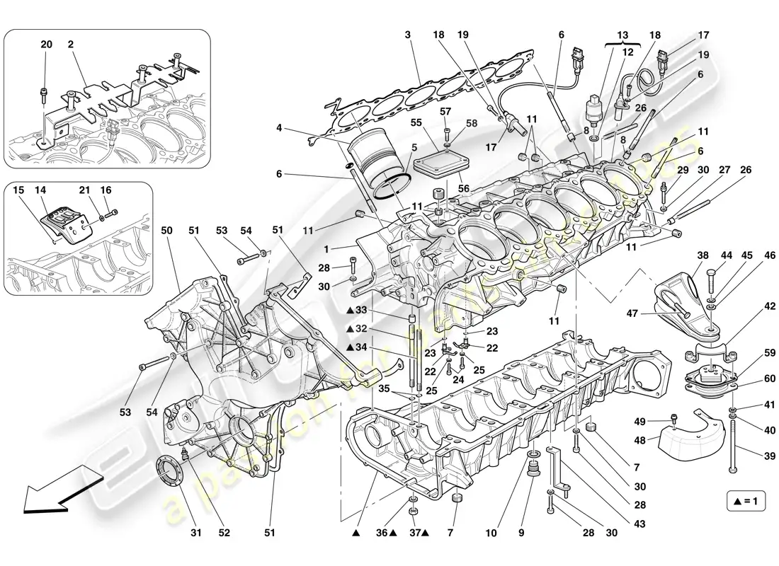 ferrari 599 sa aperta (europe) crankcase parts diagram